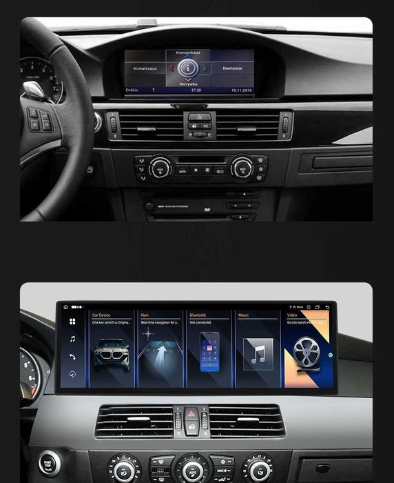 CarPlay Android Auto Radio GPS Nawigacja DAB+ Opcja WiFi 4G USB MP3 YouTube Bluetooth Android BMW 3  E90 E91 E92 E93 14,9 cala