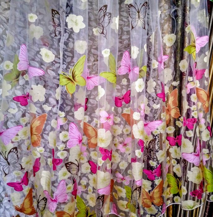 " Бабочки" и "Цветы" Тюль , Гардина , Занавес