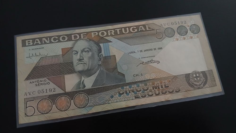 Nota de 5000 Escudos de 1986