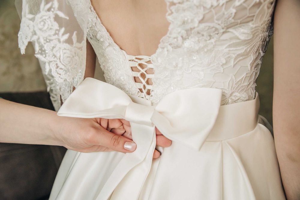 Свадебное платье цвета айвори