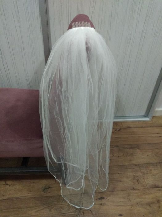 Biały welon tiul 90 cm