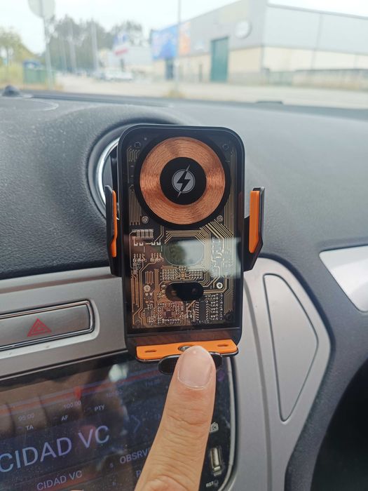 Suporte Magnético Carro c/ Carregamento Sem Fio 66W - Novo