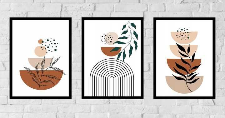 50x40 obrazy w ramie plakaty ramka ABSTRAKCJA NATURA KSZTAŁTY BOHO