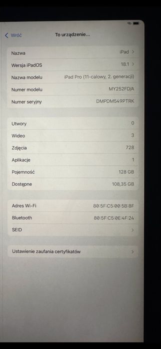 Ipad pro 11 2gen 2020