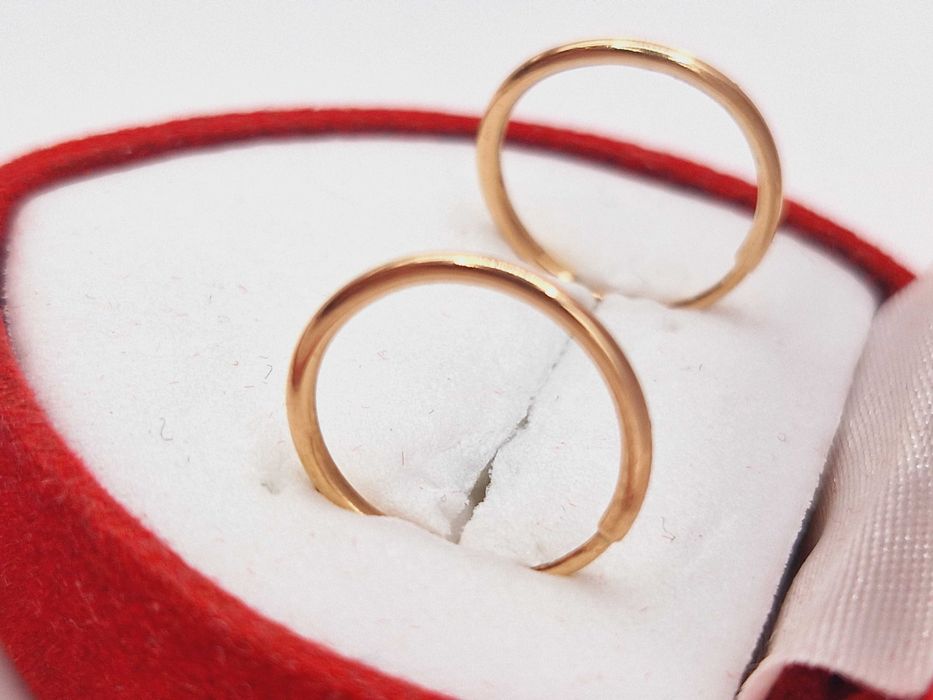 Złote kolczyki 585 (14K). Kółka