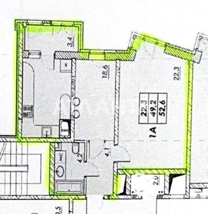 2-комнатная квартира по адресу Куликово поле пл. (площадь 52,6 м²) - Atlanta.ua - фото 22
