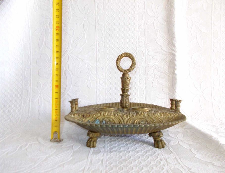 Tinteiro antigo em bronze