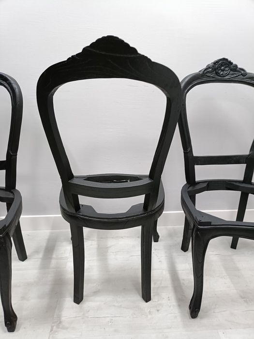 Stelaż krzesła Ludwik piaskowane, lakierowany czarny kolory 100szt