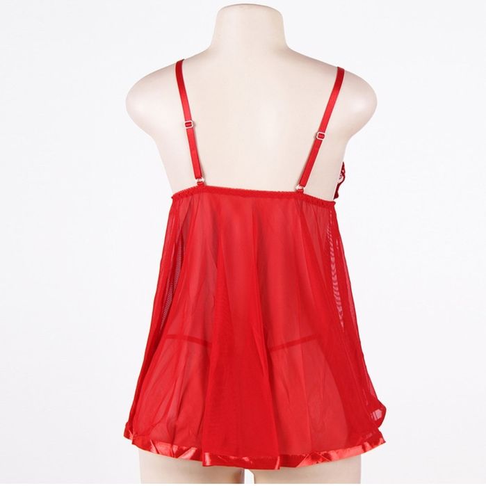 Красивый женский пеньюар 2хл-4хл Красный