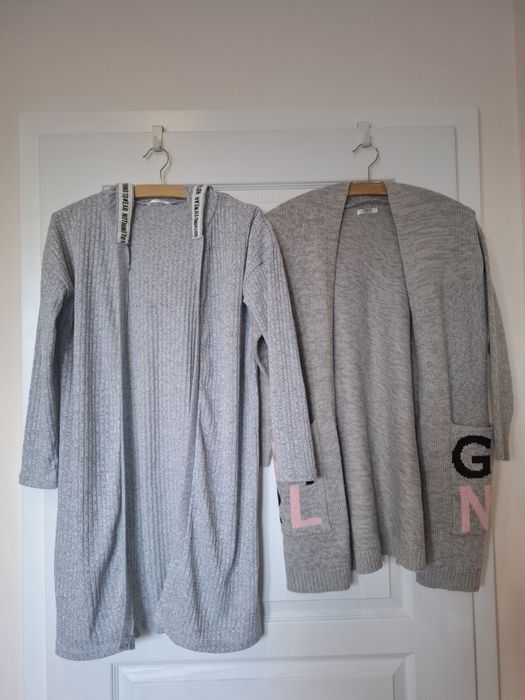 2 ładne dziecięce kardigany szare