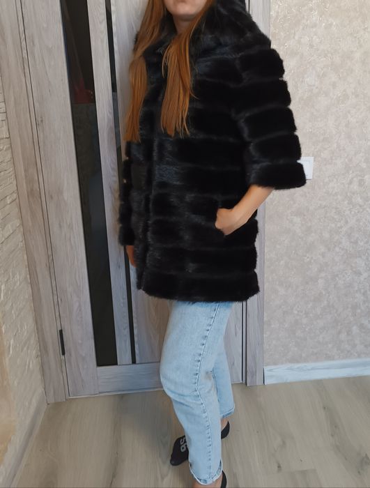Натуральна норкова шуба-трансформер