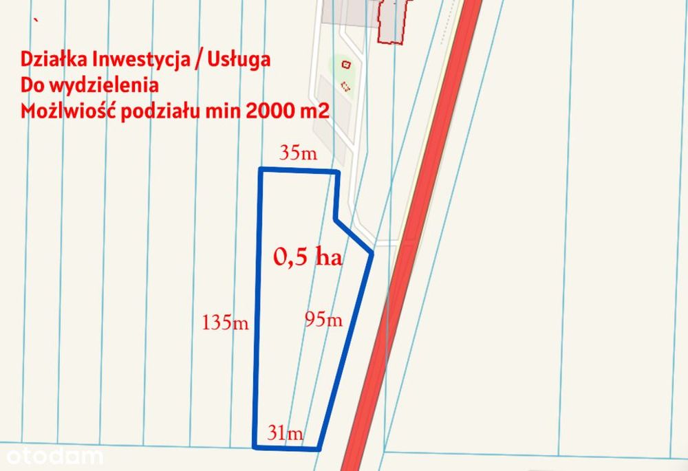 Działka usługowa min 20ar max 50ar Pałecznica Kol - Widok 2