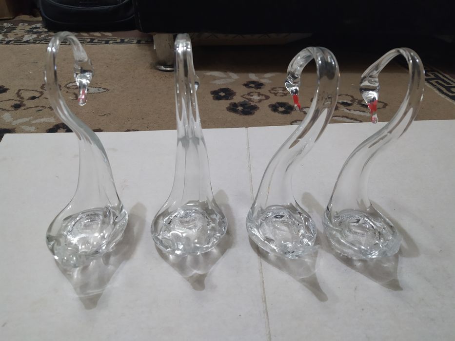 Статуэтка Лебедь СССР,стекло хрусталь,в хорошем состоянии 4шт.250грн.