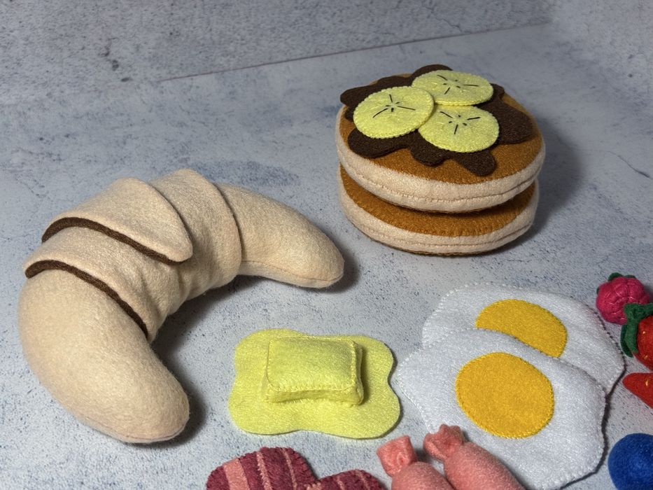 Набір сніданок для гри в ресторан Фрути з фетру , овочі з фетру