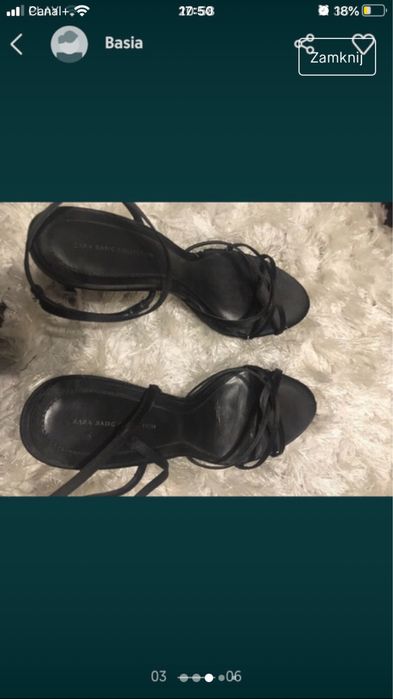 Zara-seksowne atłasowe sandałki,czarne 39/40