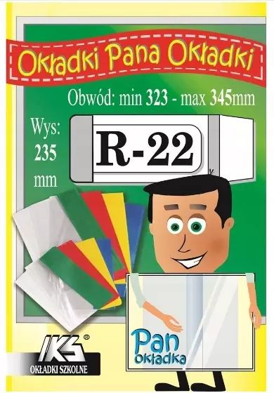 Okładka książkowa reg.R-22 wys. 235mm x obw. 323mm - 345mm p10  cena za 1szt