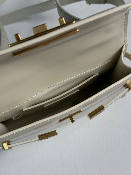 Сумка YSL Yves Saint Laurent Manhattan Mini шкіра | кремова та чорна