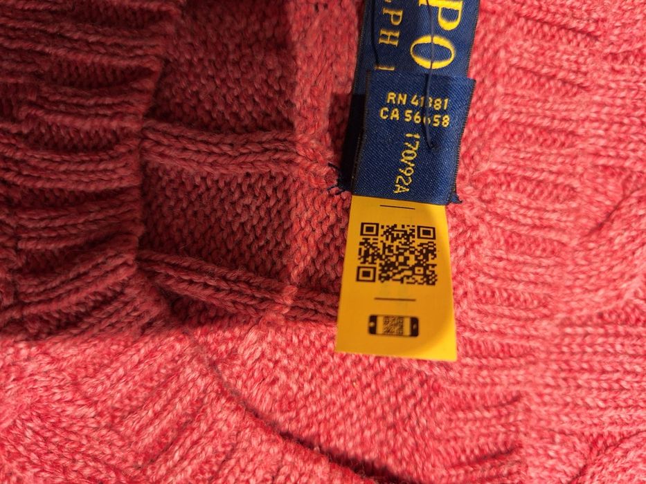 Ralph Lauren, męski sweter warkocz, r. S