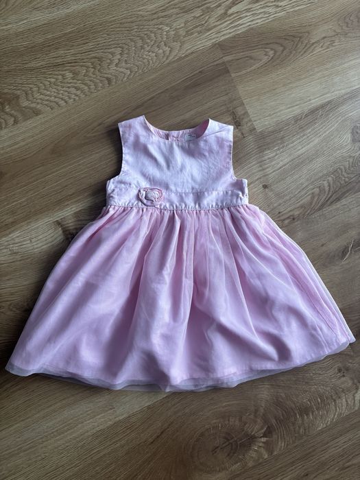 Dziewczęca, różowa sukienka, księżniczka, 92/98