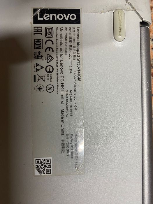 Portátil LENOVO IdeaPad S130-14IGM para peças
