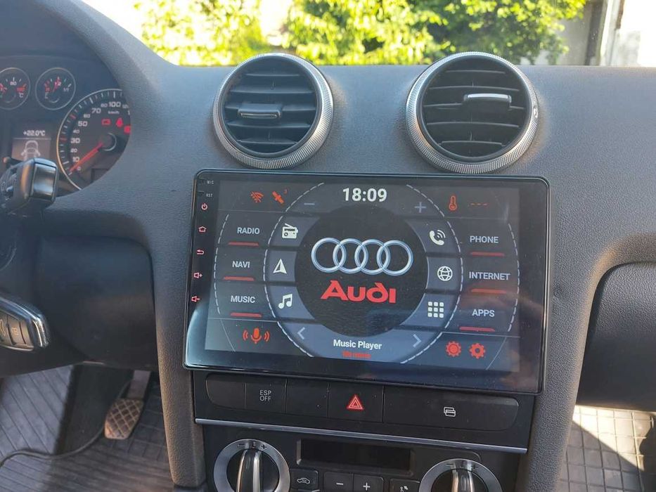Rádio 2DIN 9" [4+64GB] • AUDI A3 • (2003 a 2012) • Android • GPS / 8P
