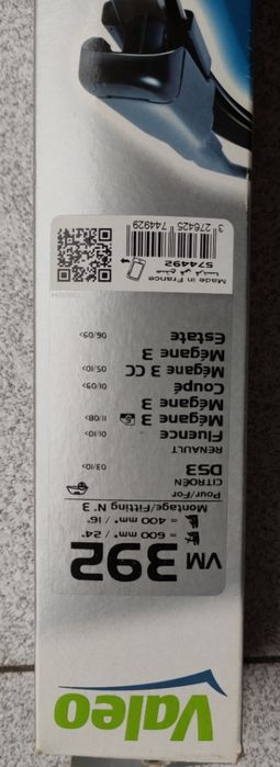 Escovas Limpa-Vidros Valeo VM 392 - Novas Silenciosas