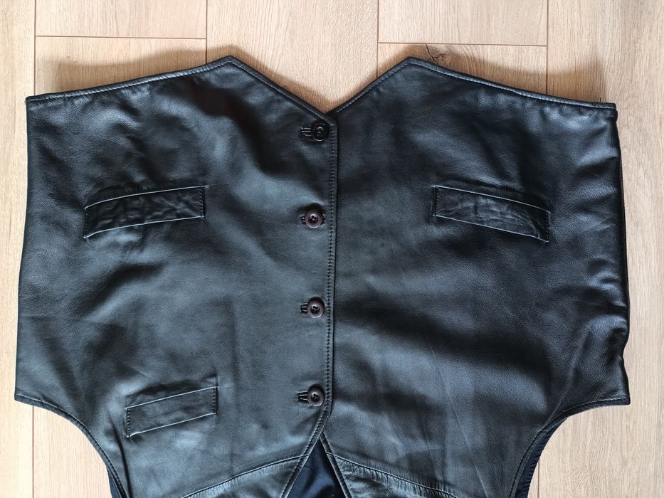 Męska kamizelka skórzana Severin by Lubello duża 8XL