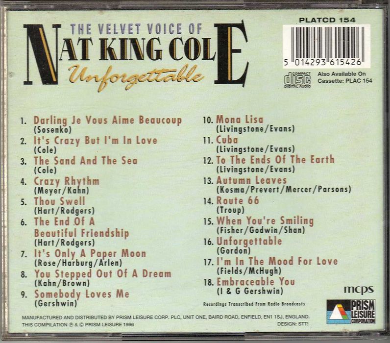 CD Nat King Cole - Unforgettable