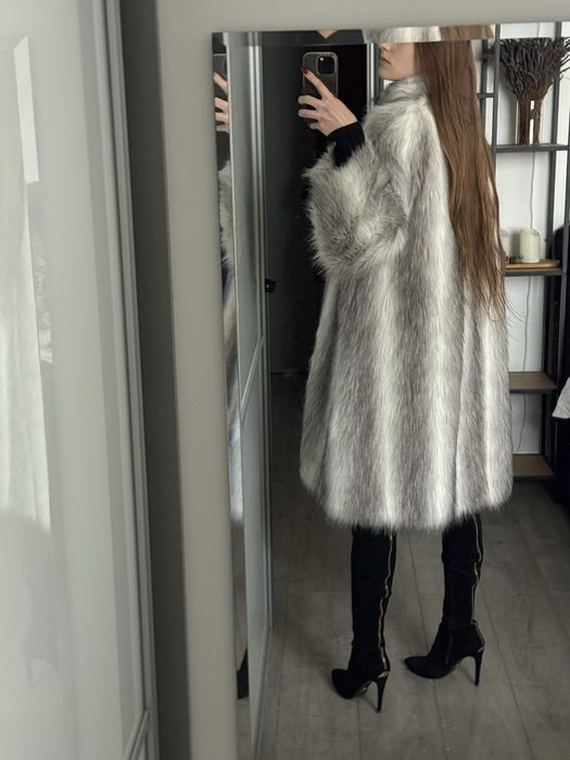 Sztuczne futro srebrne