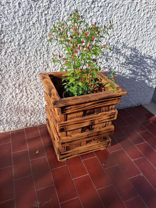 Vaso em Madeira quadrado