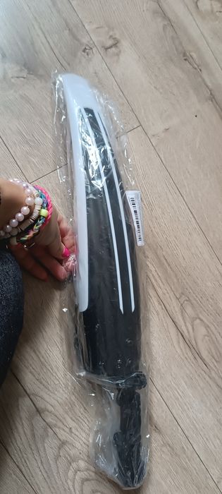 Błotniki rowerowe, czarno białe, nowe.