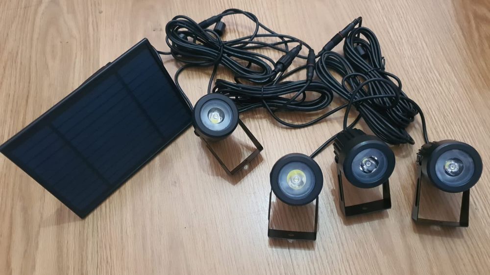 4-in-1 Waterproof Outdoor Solar Landscape Spotlight Set