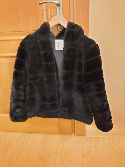 TANIO! Futro damskie, rozmiar M, czarne, odzież, kurtka,płaszcz,kożuch