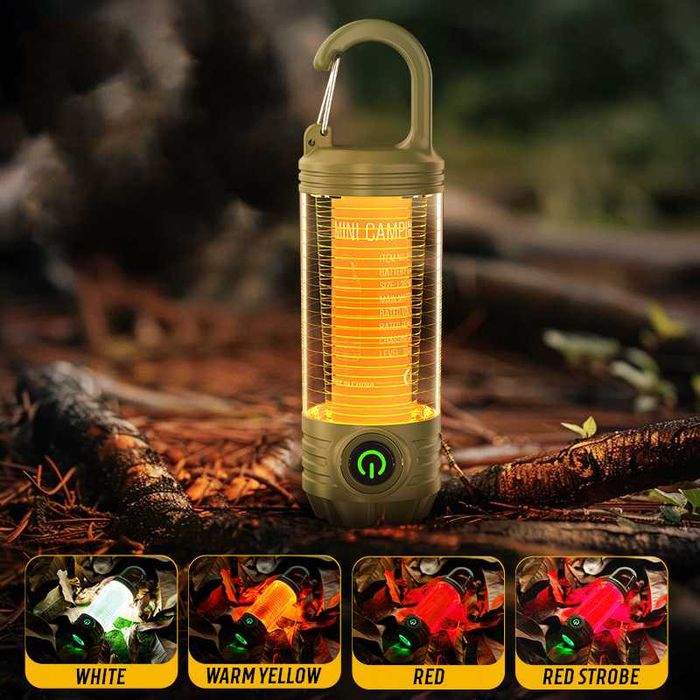 ••• LED Фонарь EDC, Карабин Фонарик с Красным Светом,  Ліхтар Брелок