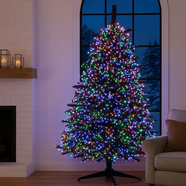 «Мішура» 100м зелений провід теплий колір 2000лед