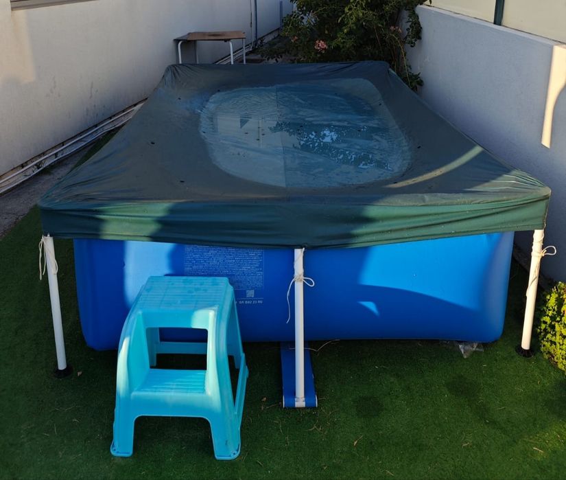 Piscina retangular de 3 metros com acessórios