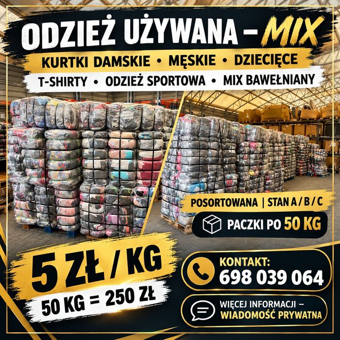 Odzież używana sortowana mix - 5zł/kg