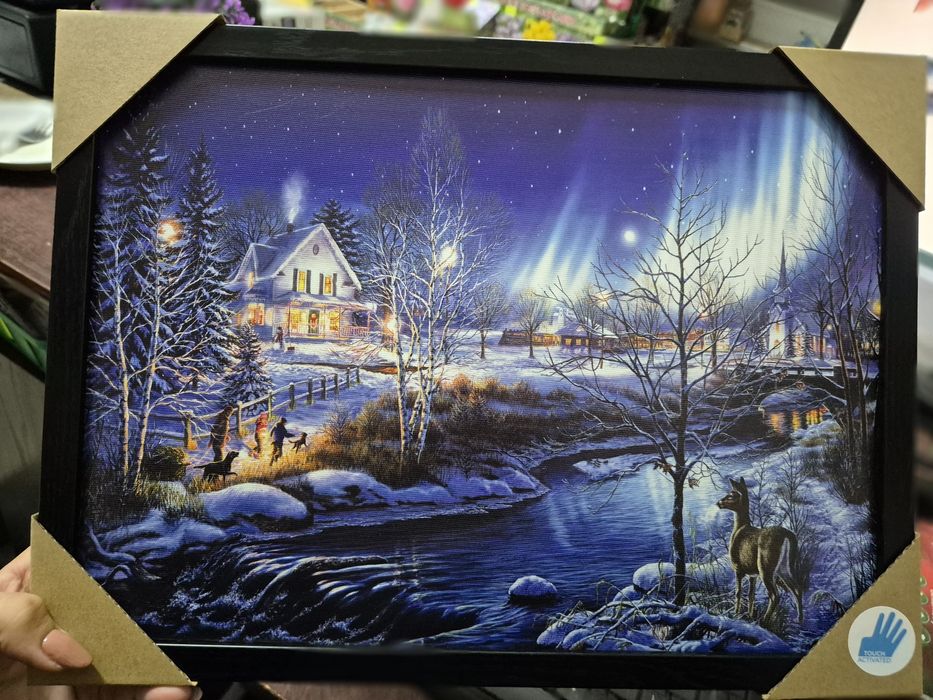 Obrazy LED świąteczne zimowe