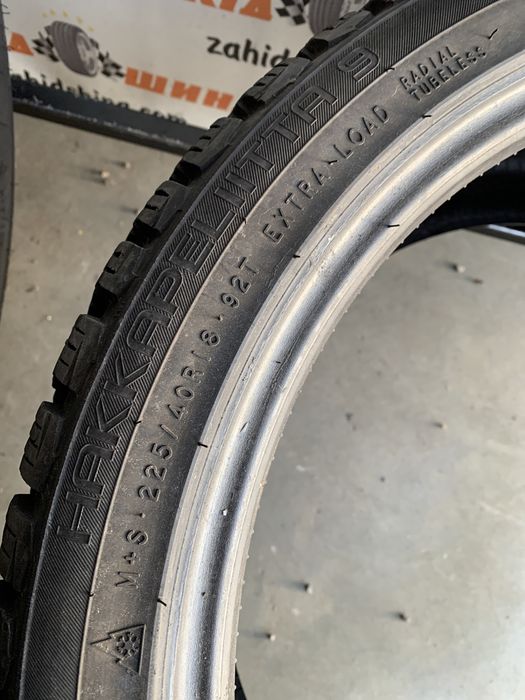 (2шт) 225/40R18 Nokian Hakkapeliitta 9 (8,5мм) зимові шиповані шини