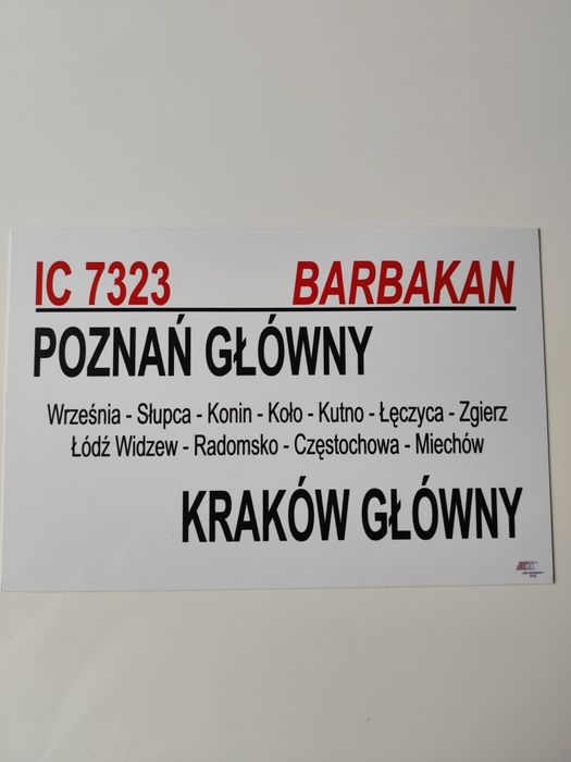 Tablica relacyjna pociągu