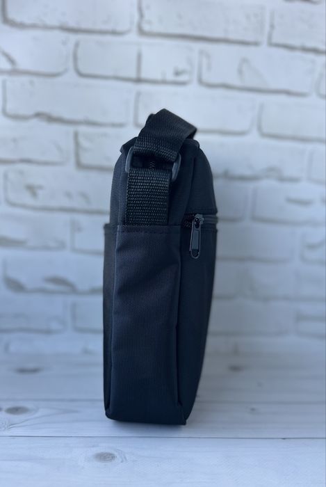 Чоловіча чорна сумка,текстильная черная мужская сумка,сумка мужская