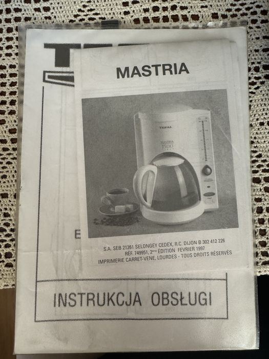 Ekspres przelewowy TEFAL MASTRIA + filtry w cenie
