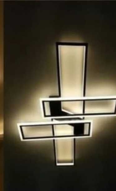 ЛЕД люстра 120Ватт чорно біла (БЕЗКОШТОВНА Доставка)