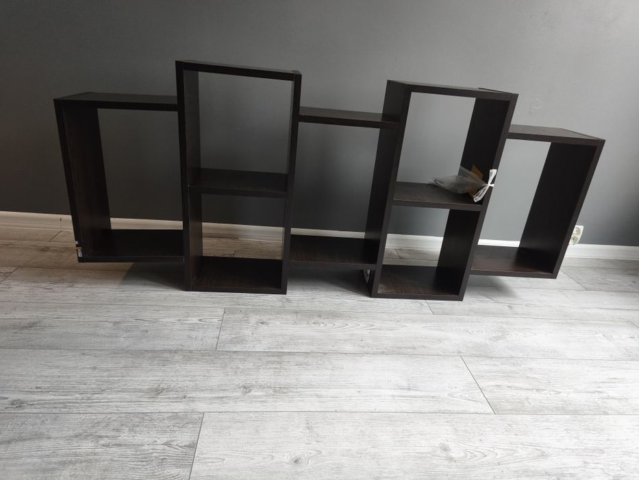 Duża wisząca półka ścienna regał  wenge