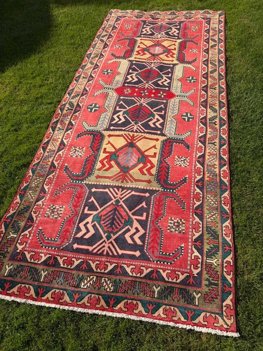 Nowy Chodnik Dywan Perski Wełniany Iran Hamadan / Kazak 325x140 gal. 11 tyś