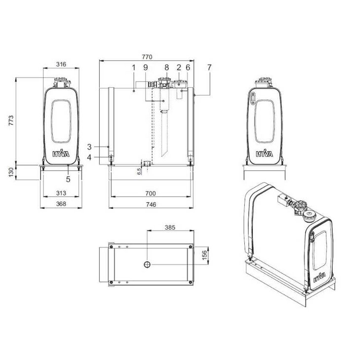 Zbiornik hydrauliczny oleju HYVA 139L