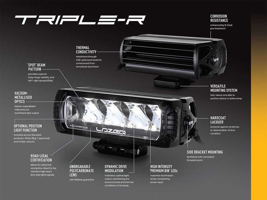 Zestaw Lamp LAZER TRIPLE-R 750 Elite GEN2 - TOYOTA HILUX 2015 +