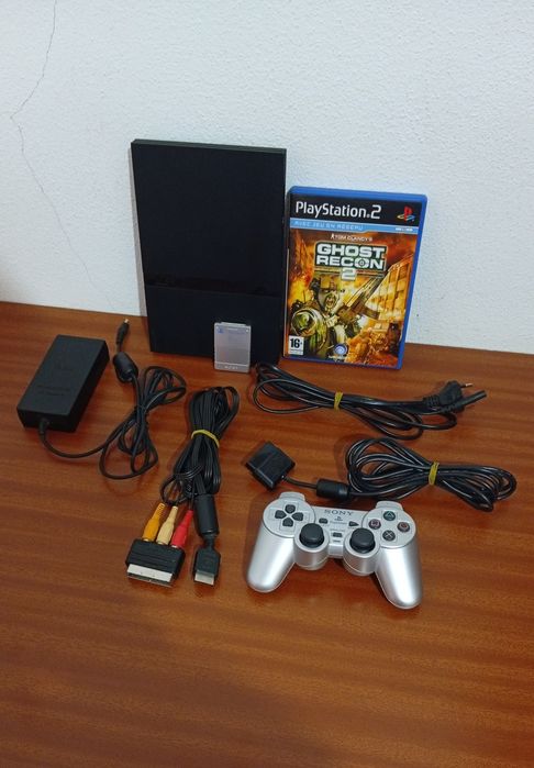 PlayStation 2 Slim Completa + Comando Sony + Cartão 8MB + Jogo