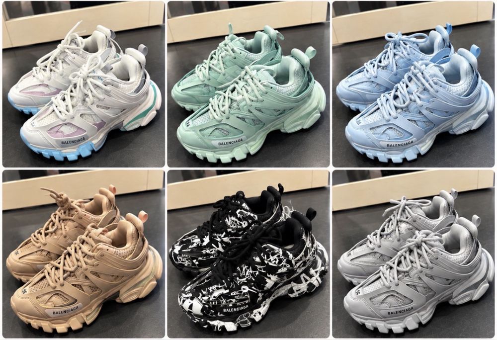 Кросівки balenciaga track жіночі в кольорах.