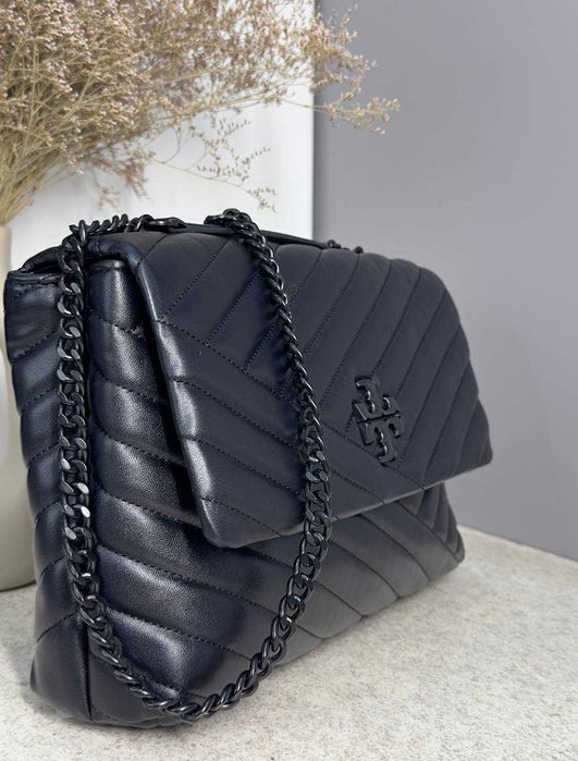 Жіноча сумка Tory Burch (чорна шкіра) / Женская сумка Тори Берч (кожа)